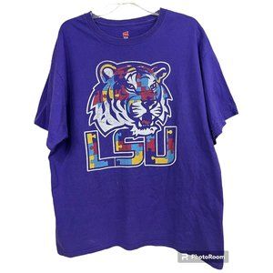 LSU Tigers Graphic T-Shirt Men Sz XL Colorful Short Sleeves Louisiana State Univ
